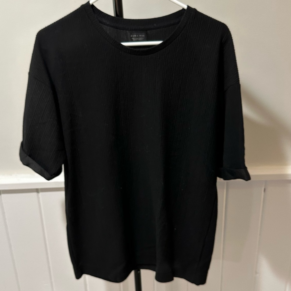 Zara Textured Shirt (Black)